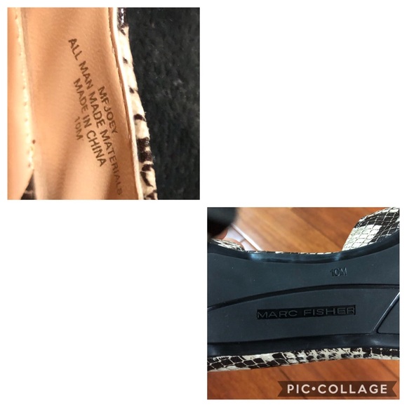 Marc Fisher “Joey” Snake Skin peep toes Pumps - Picture 7 of 8